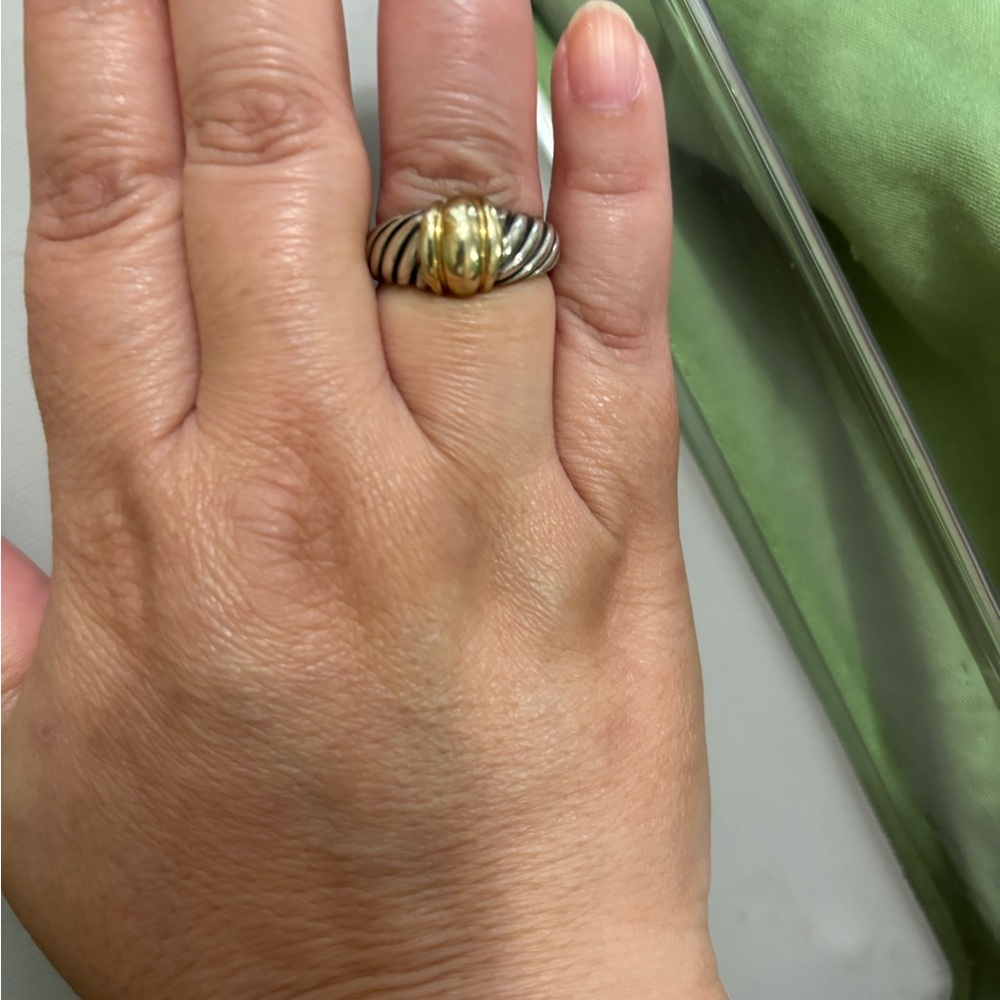 David Yurman Silver and Gold Twisted Ring